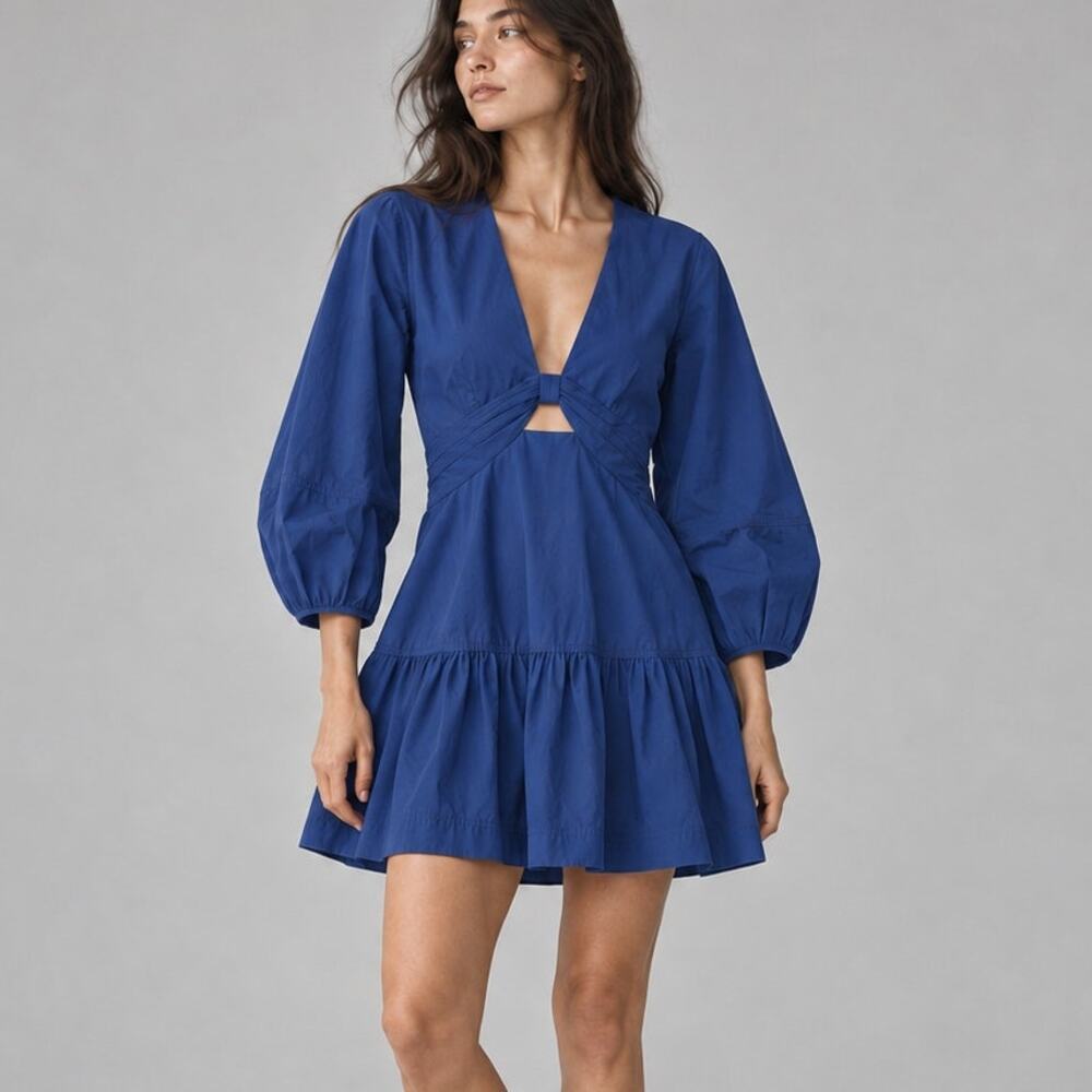 Derek Lam 10 Crosby Finicky Filly Talia Mini Dress Womens 8 Navy Sheath NWT